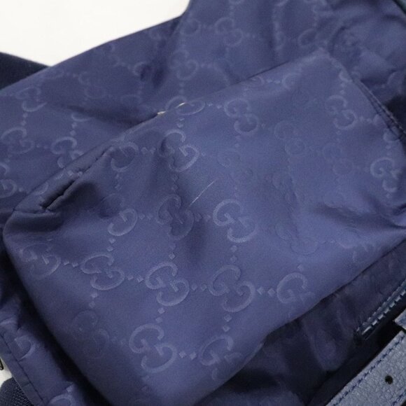 GUCCI (Authentic) GG Nylon Backpack Rucksack Navy 510343 - Picture 8 of 16